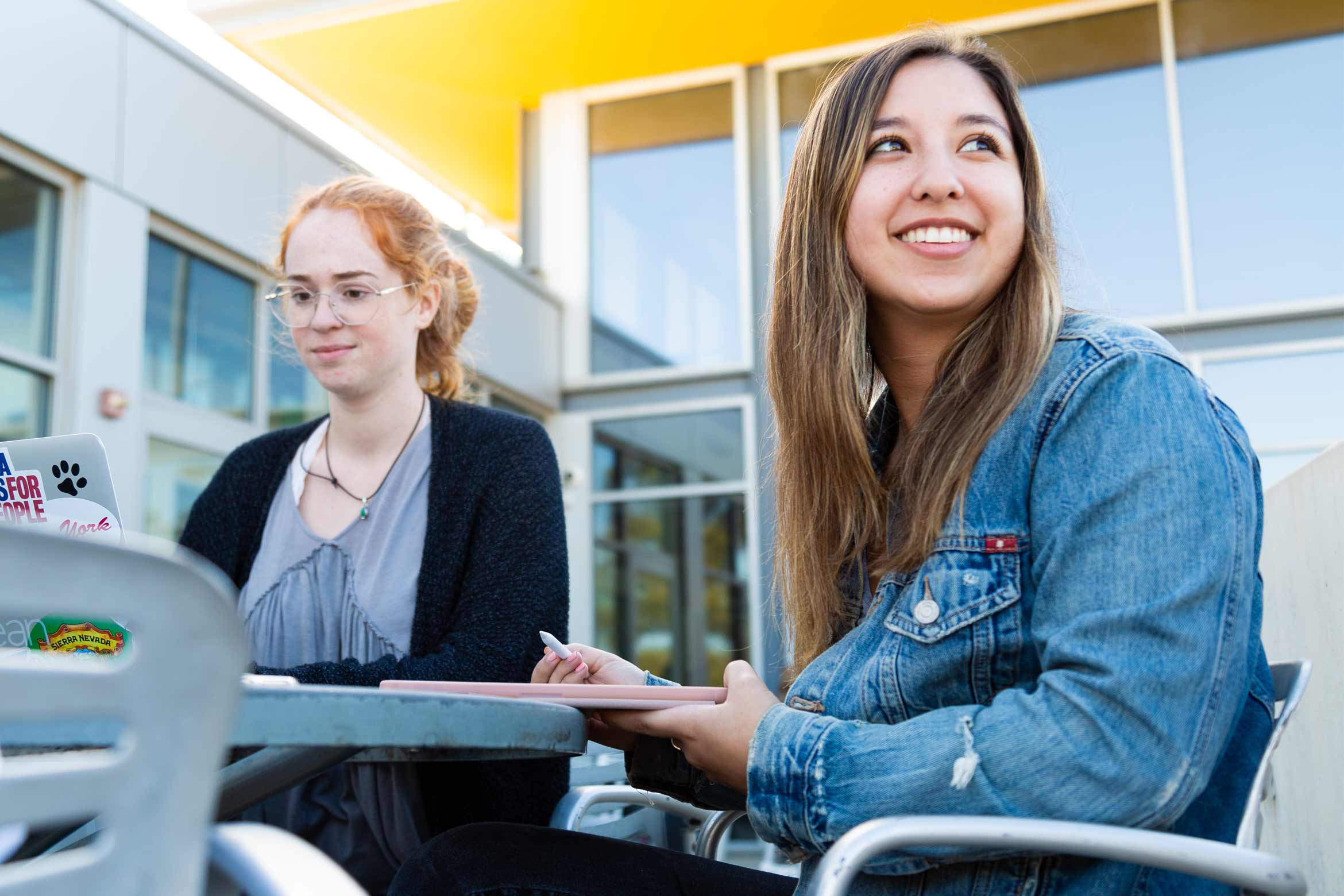 students on balcony at SRB