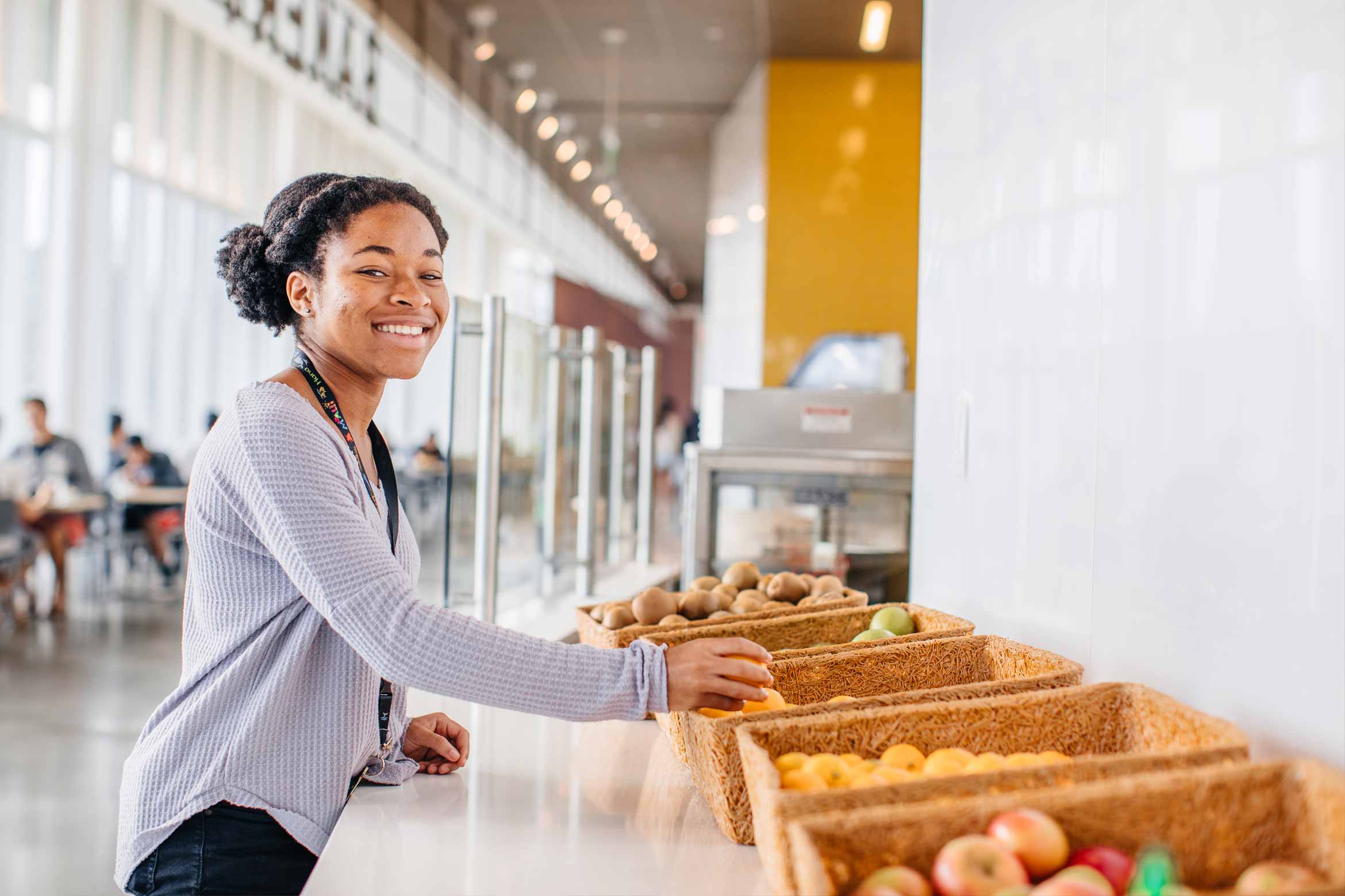 student at dining common